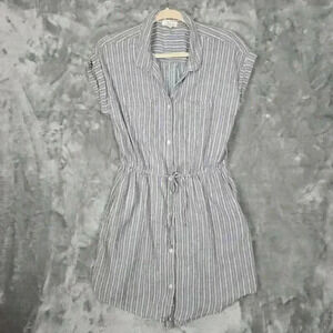 Japna Dress Womens L Striped Shirt Dress Mini Casual